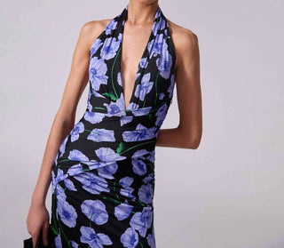 Carolina Herrera - Halter Neck Gathered Midi Dress