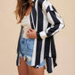 Anniewear - Wide Stripe Satin Effect Blouse