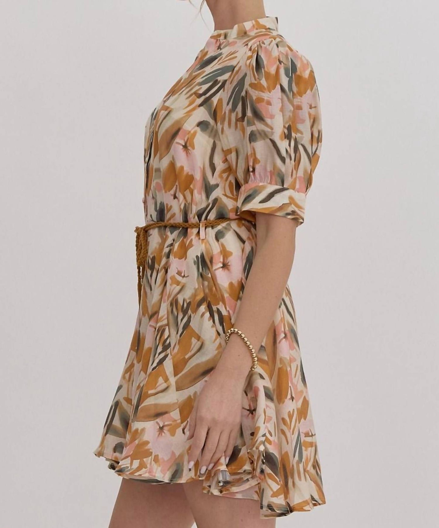 Entro - Leaf Print Dress