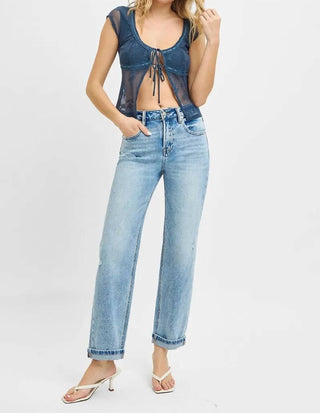 Risen - Full Size High Rise Ankle Boyfriend Distressed Jeans Plus Size