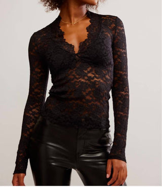 Free People - All Day Lace Long Sleeve Top