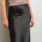 Blu Pepper - Midnight Charmeuse Slip Skirt