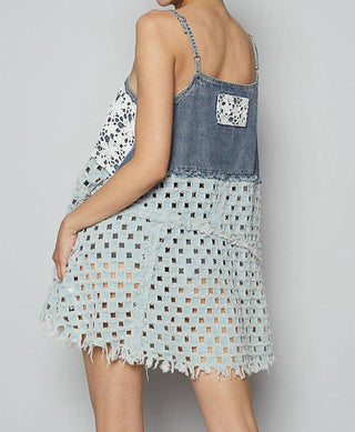 Pol - Contrast Denim Twill Woven Dress