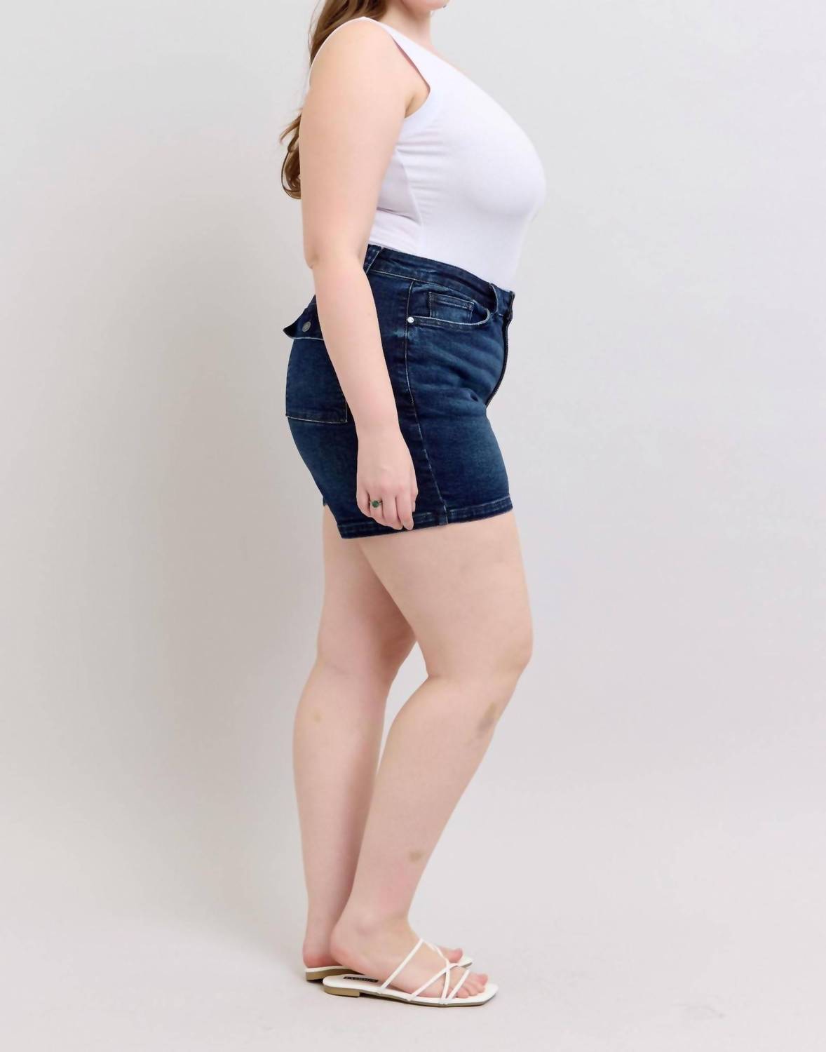 Judy Blue - High Waist Back Flap Pocket Denim Short