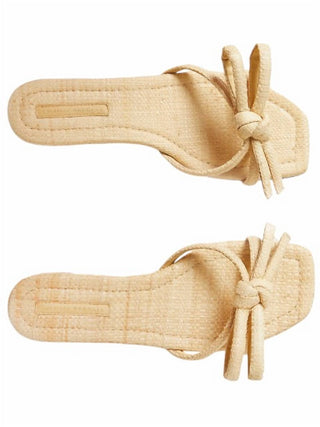 Loeffler Randall - Women's Hadley Leather Bow Flat Sandal