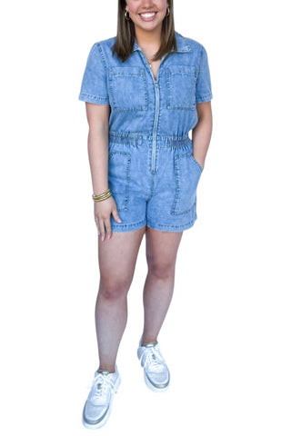 Elan - Delilah Denim Romper