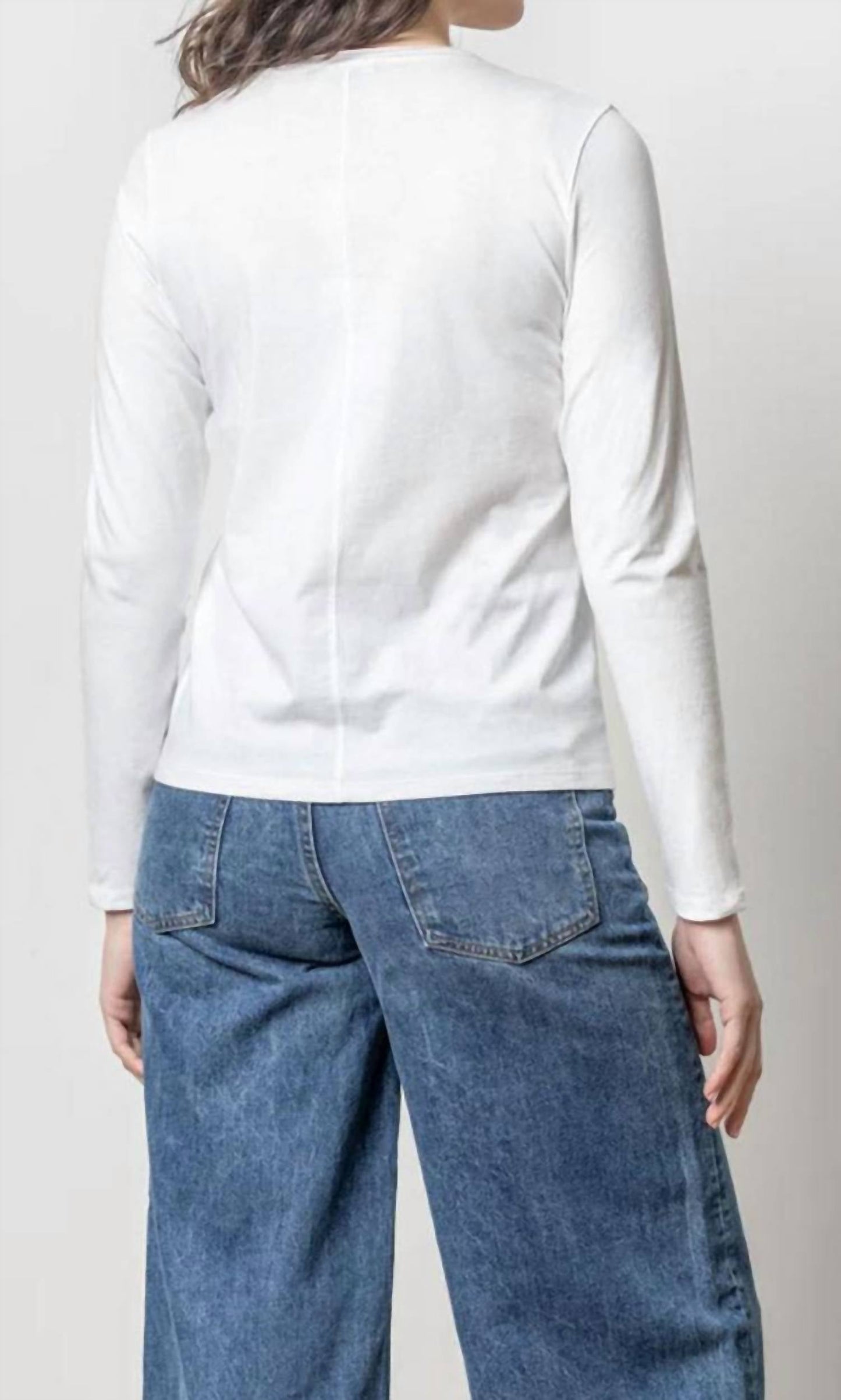 Lilla P - Rolled Edge V-neck Top