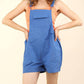 Very J - Suspender Solid Woven Casual Overall Romper