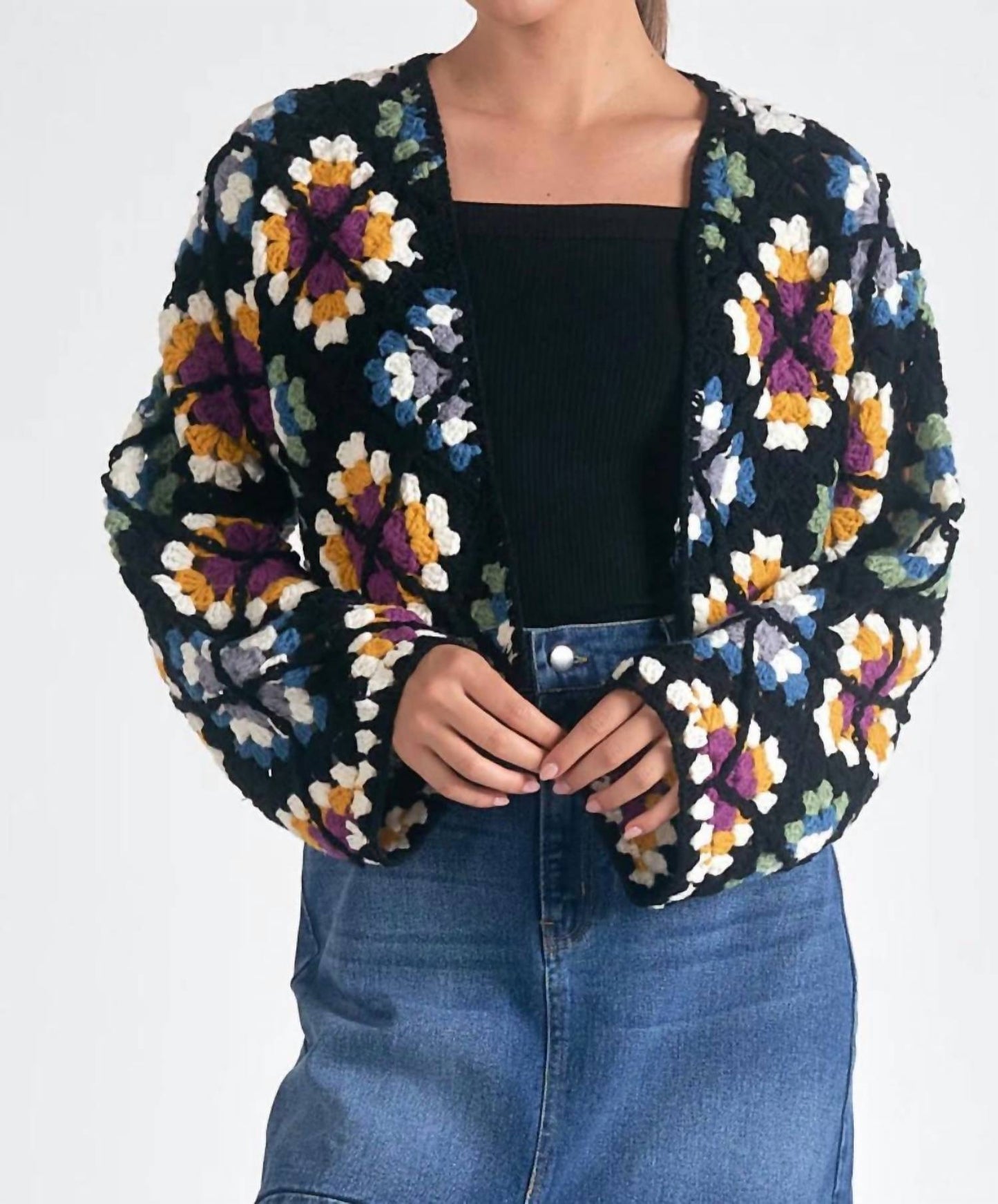 Elan - CARDIGAN CROCHET SWEATER