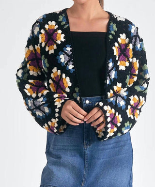 Elan - CARDIGAN CROCHET SWEATER