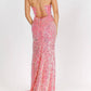 Vienna Prom - Lace-up Back Sequin Evening Long Gown