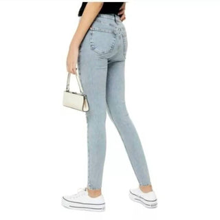 Topshop - Jamie Exposed Buttons High Rise Light Wash Skinny Jeans