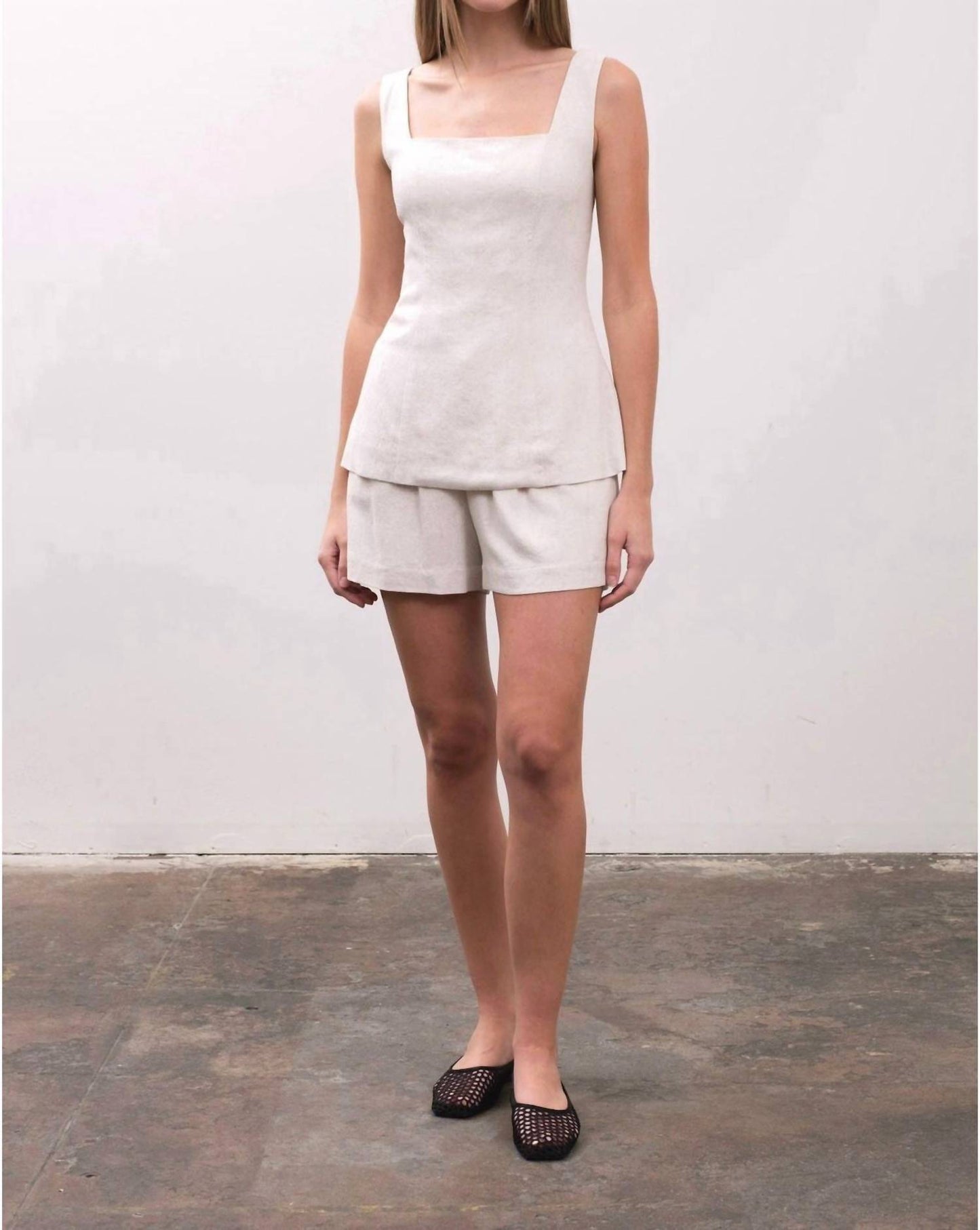 Moon River - Elastic High-waist Linen Shorts