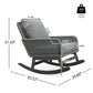 Contemporary Minimalist Wicker Rocking Chair With Soft Cushions