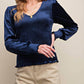 Kori - Velvet Jersey Smocked Top