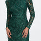 Black Halo - Santorini Lace Sequin Long Sleeve Mini Dress