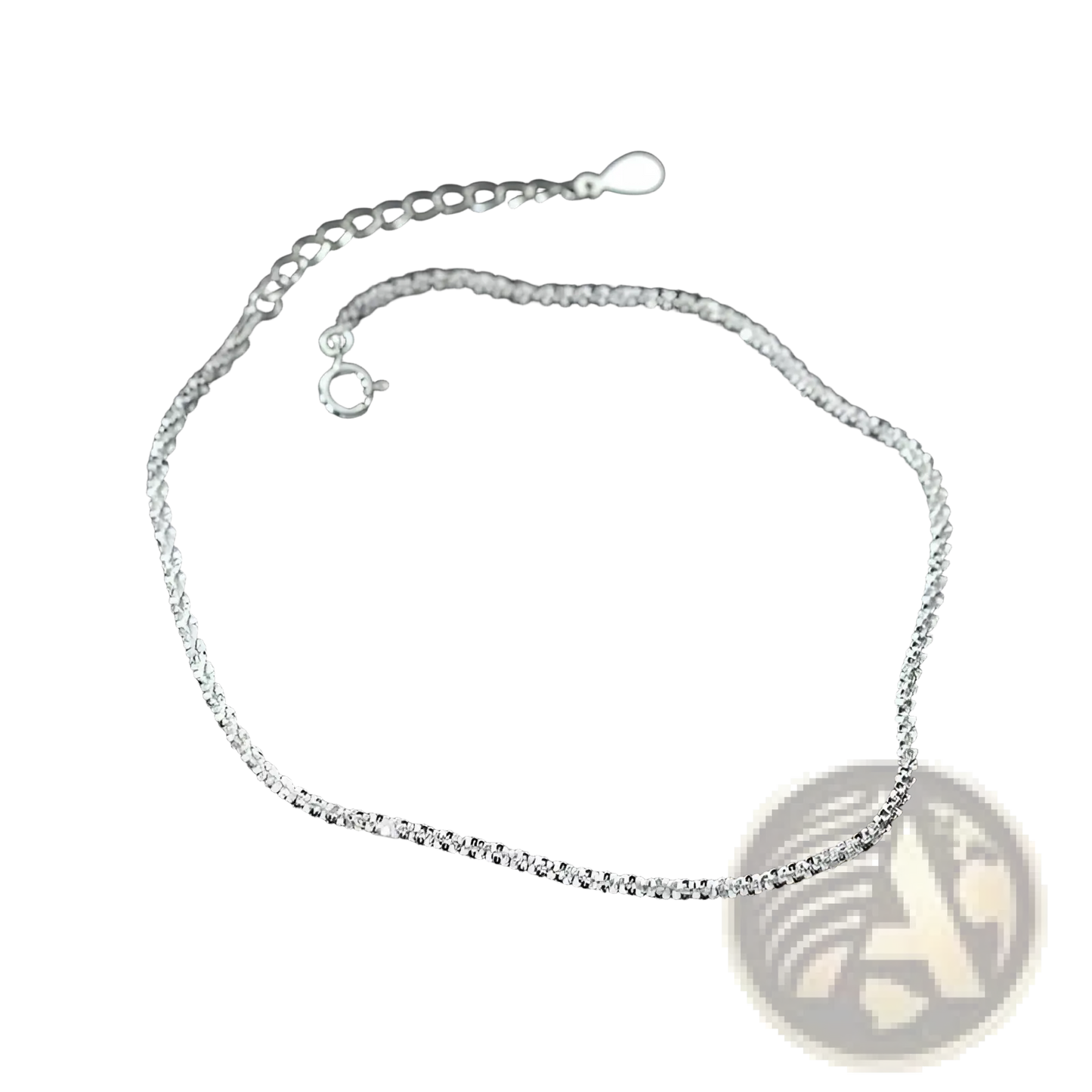 Adjustable 925 Silver Sparkling Crystal Bracelet and Anklet Set