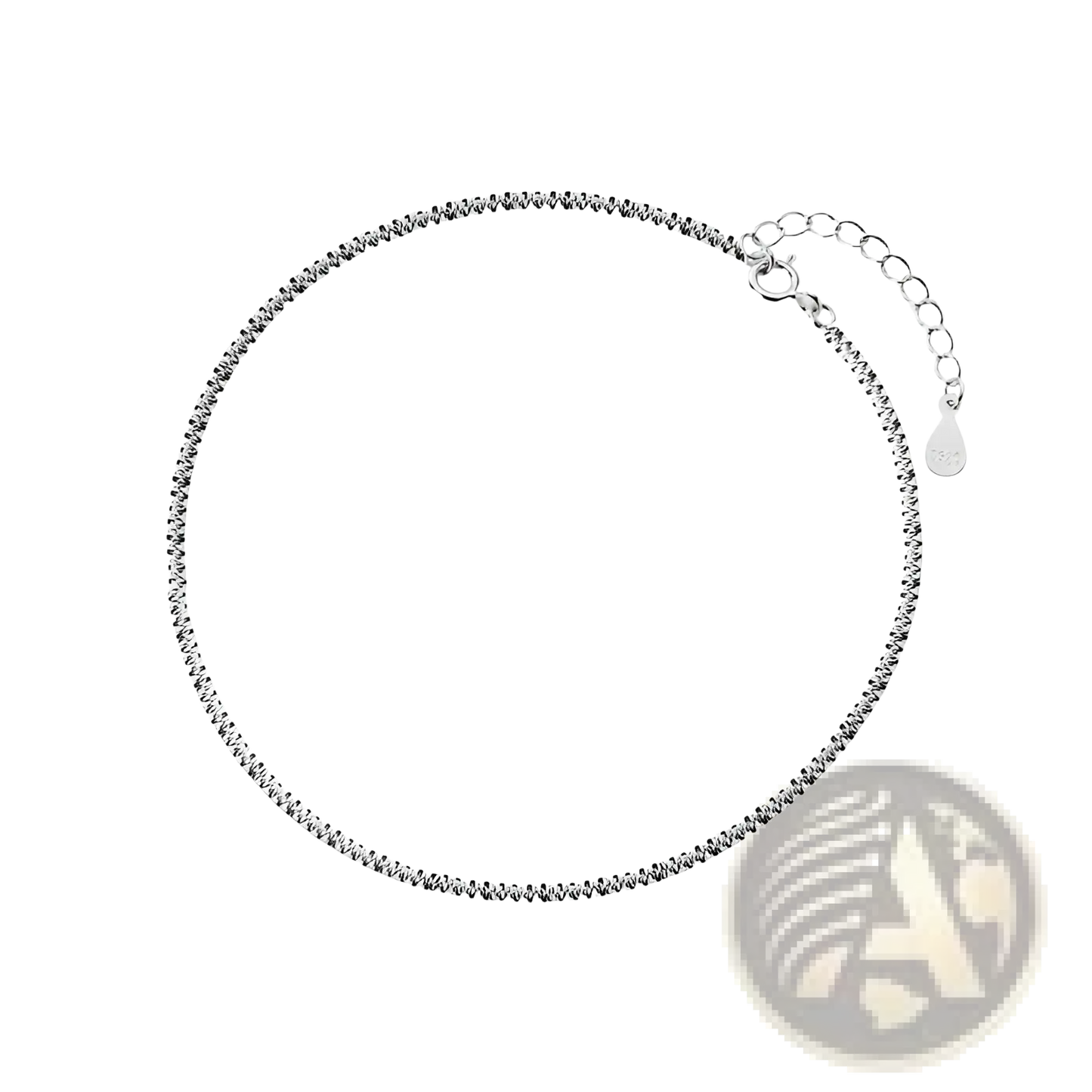 Adjustable 925 Silver Sparkling Crystal Bracelet and Anklet Set