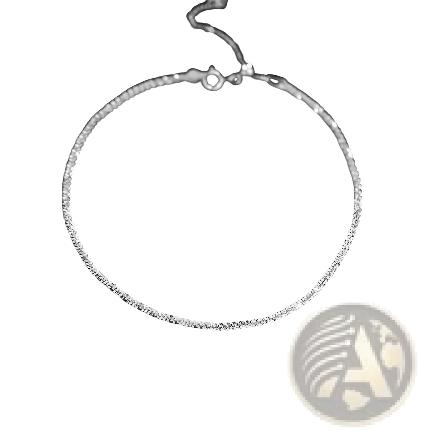 Adjustable 925 Silver Sparkling Crystal Bracelet and Anklet Set