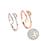 Adjustable Minimalist Music Note and Heart Rings in Rose Gold