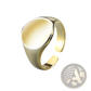 Adjustable Oval Minimalist Signet Ring in Polished Metal