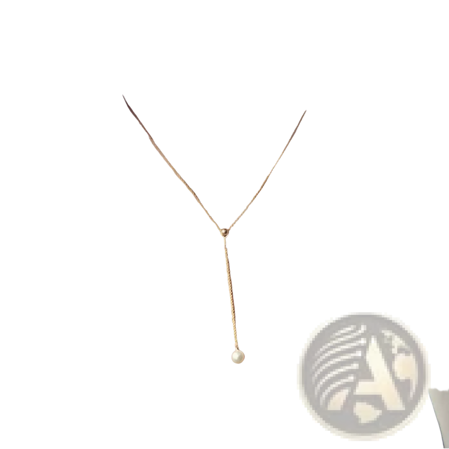 Adjustable Pearl Lariat Necklace in Rose Gold and Silver