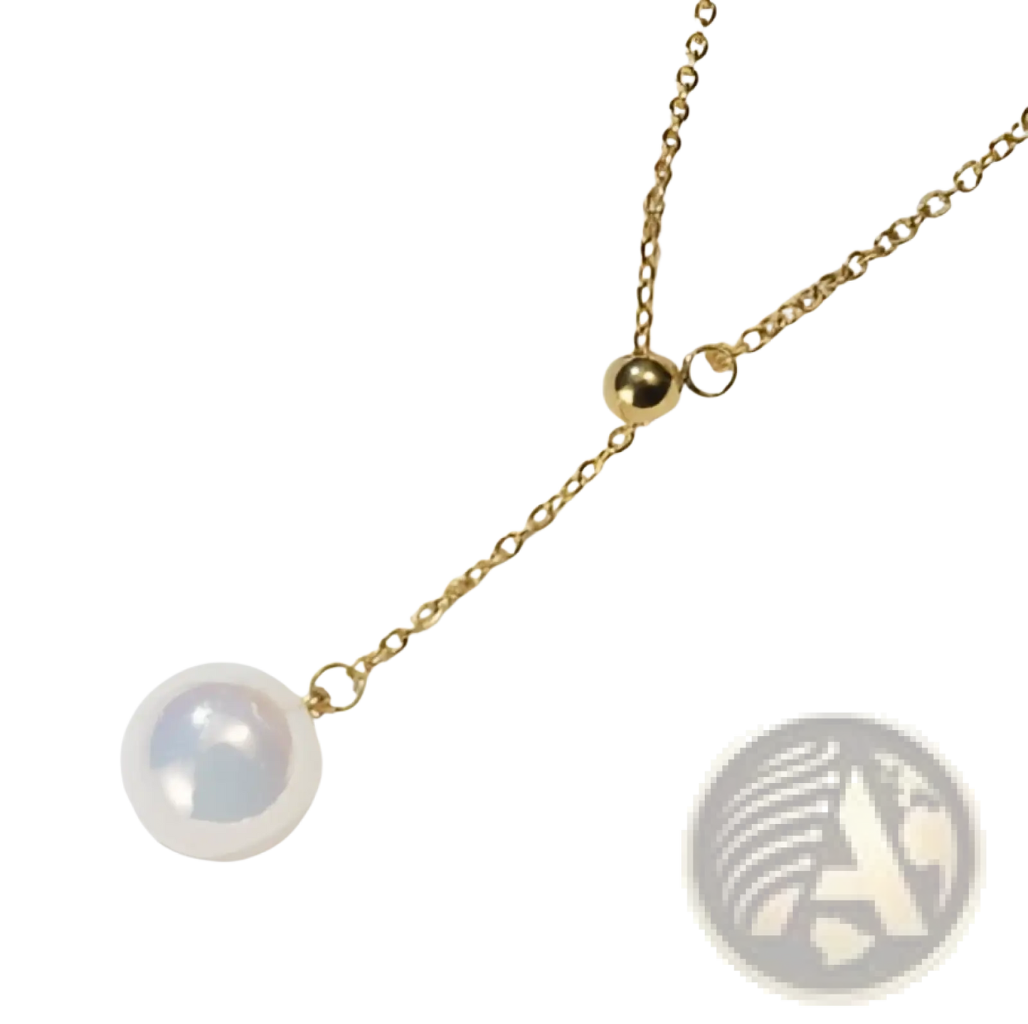 Adjustable Pearl Lariat Necklace in Rose Gold and Silver