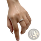 Adjustable Silver Cross and Bow Crystal Ring for Women