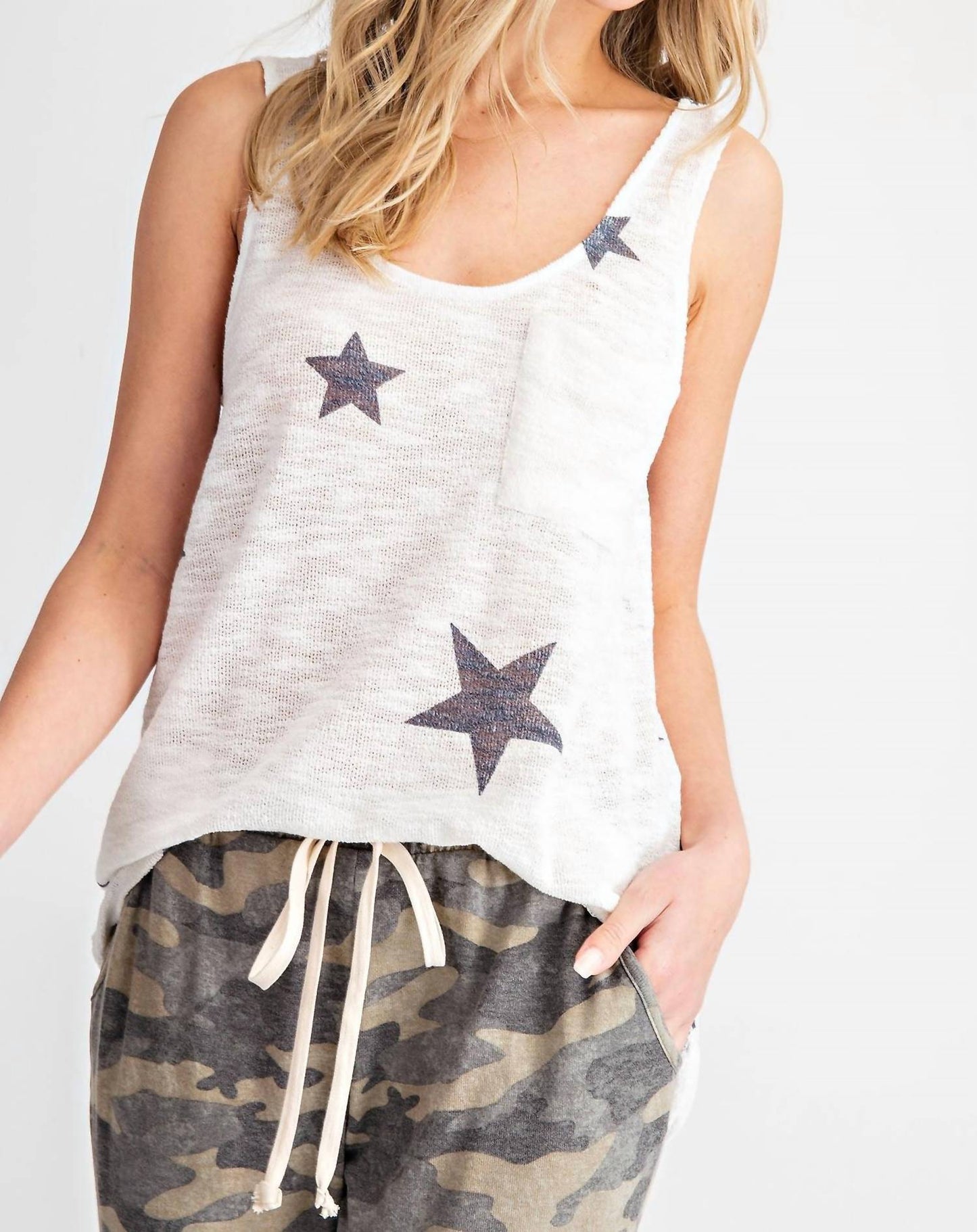 143 Story - Star Sweater Knit Tank Top