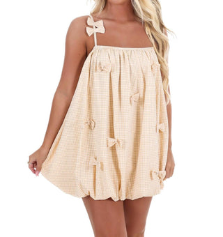 Lena - Sweet On You Bow Bubble Mini Dress
