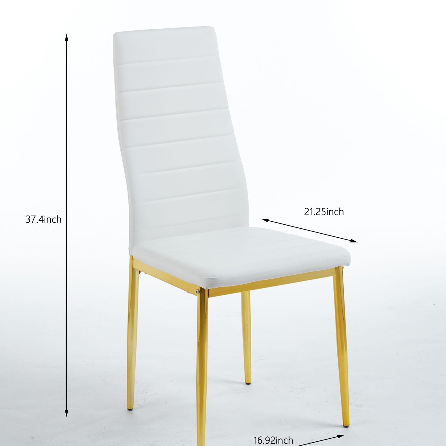 Dining Chair Set of 4 - Gold / White