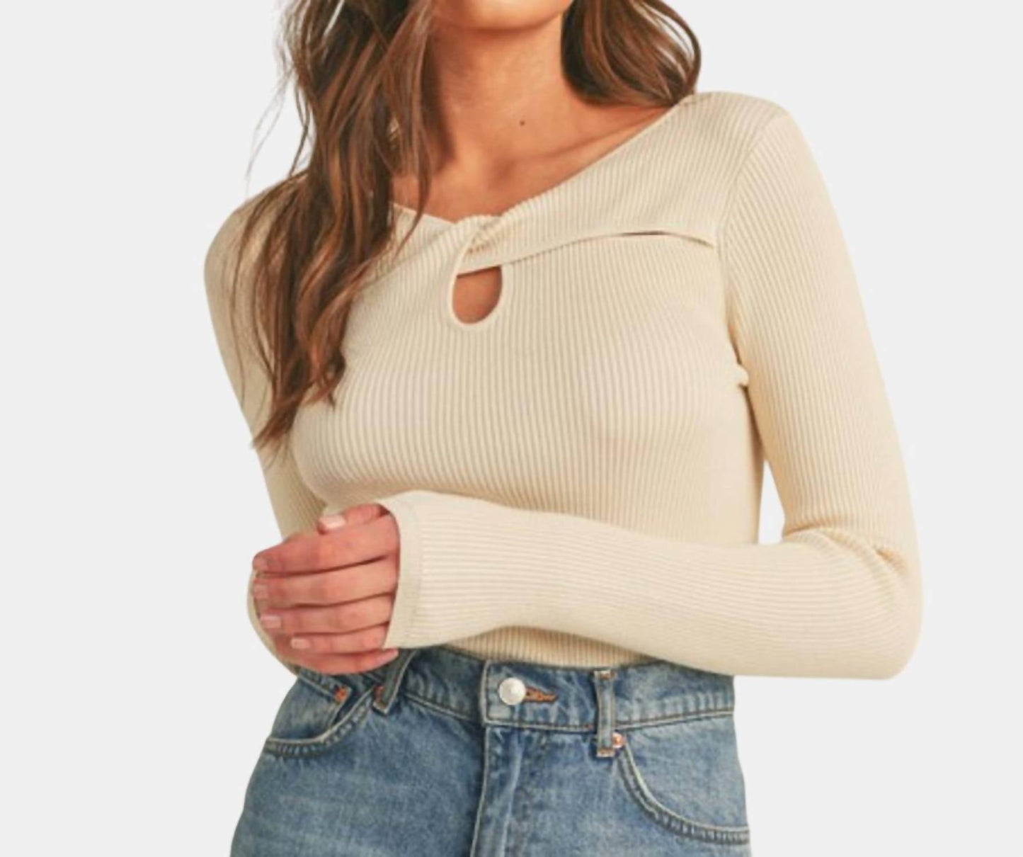 &Merci - Ribbed Cut-Out Sweater