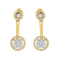 14K Yellow Gold Plated .925 Sterling Silver 5/8 Cttw Diamond Removable Stud and Dangle Earrings (I-J Color, I2-I3)