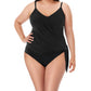 Magicsuit - Plus Size Side Tie V-Neck Alex Underwire Tankini Top
