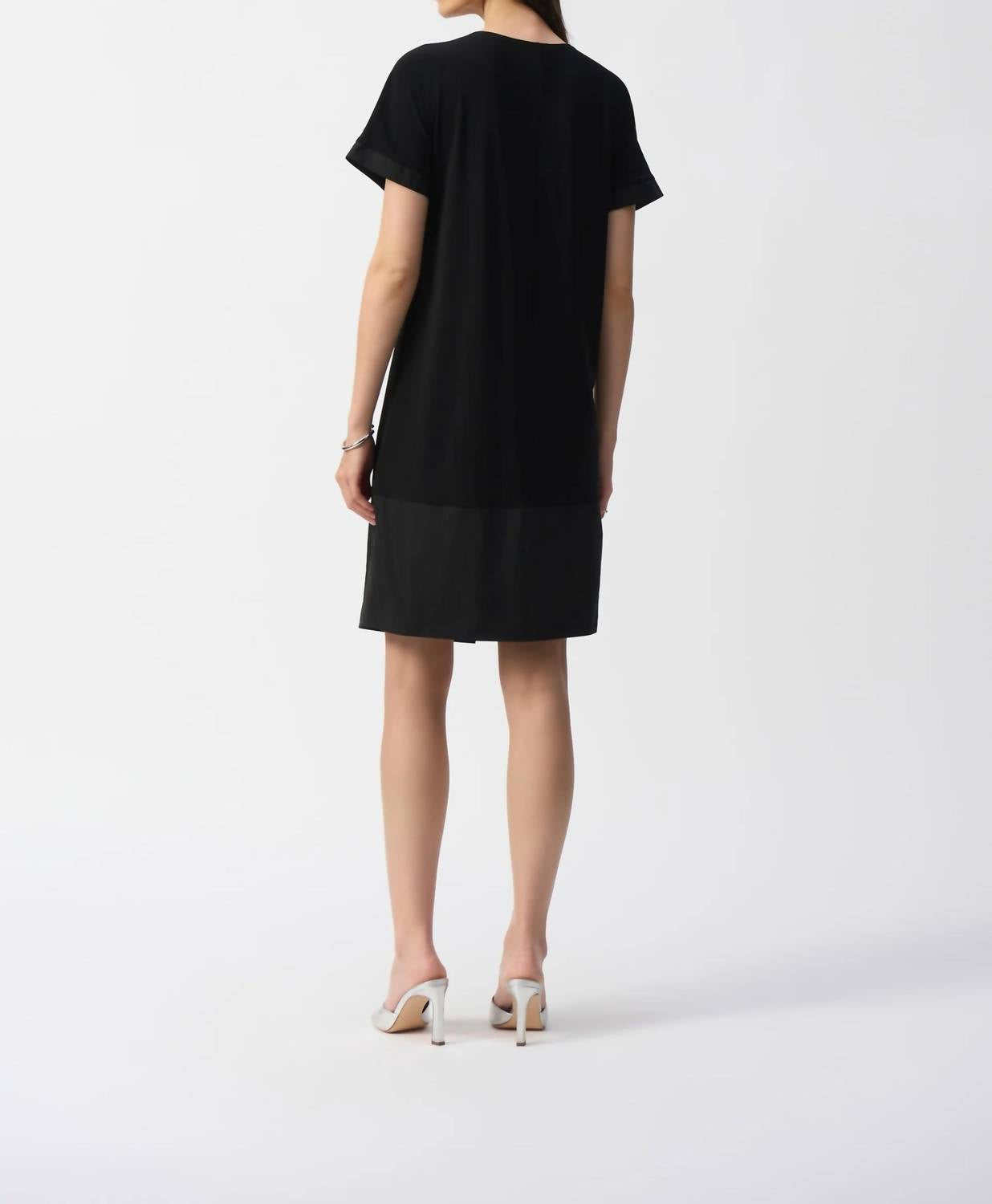 Joseph Ribkoff - Cutout Yoke Detail Shift Midi Dress
