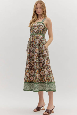 Entro - Floral Print Midi Dress
