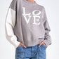 Elan - Colorblock Love Round Neck Sweater