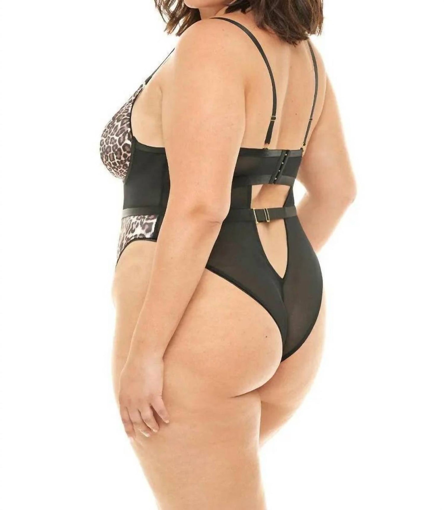 Oh La La Cheri - Journee Leopard Print Teddy - Plus Size