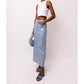 Amylynn - Mimi Stretch Metallic Light Denim Maxi Skirt