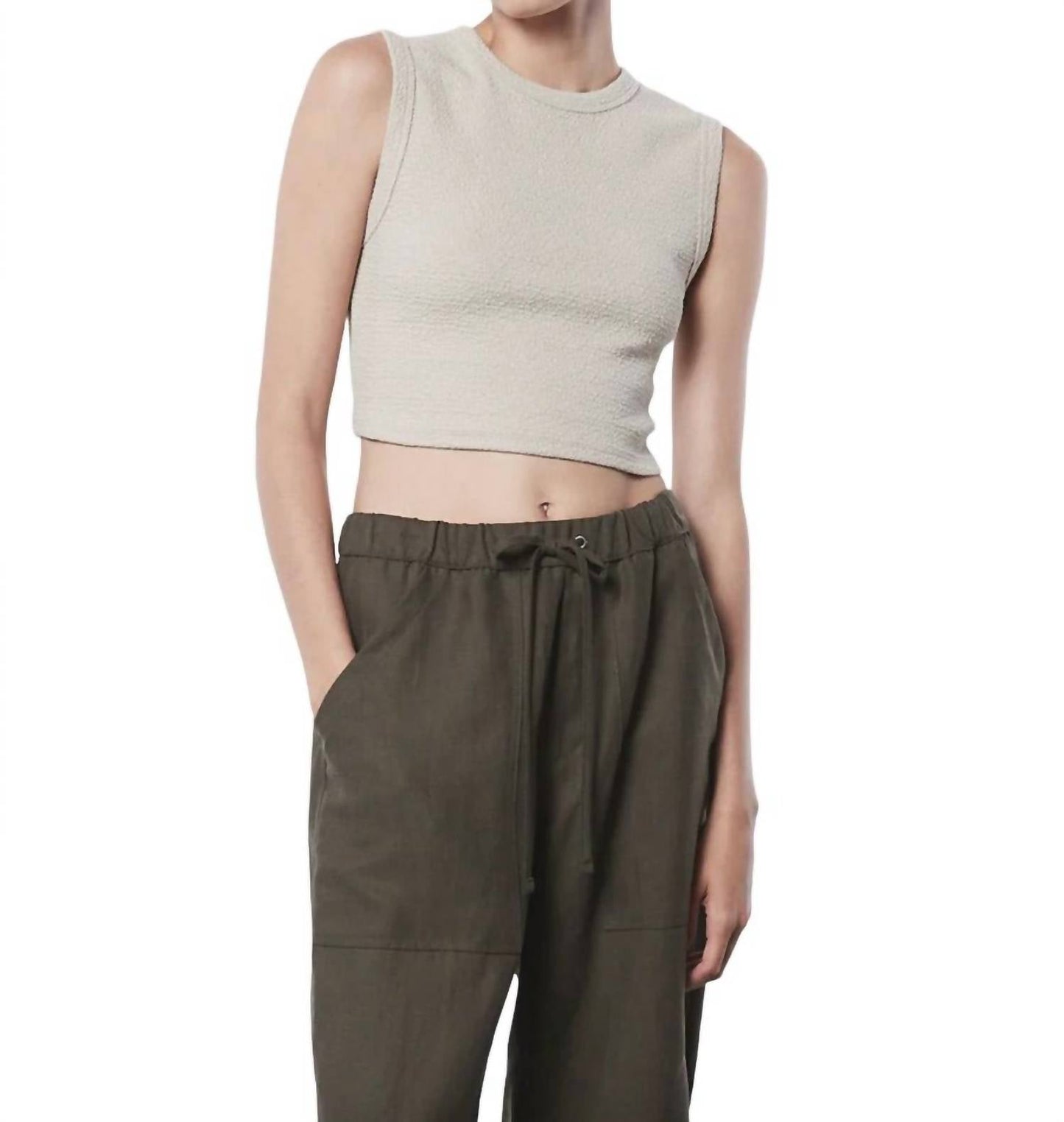 Enza Costa - Textured Jacquard Crop Tank