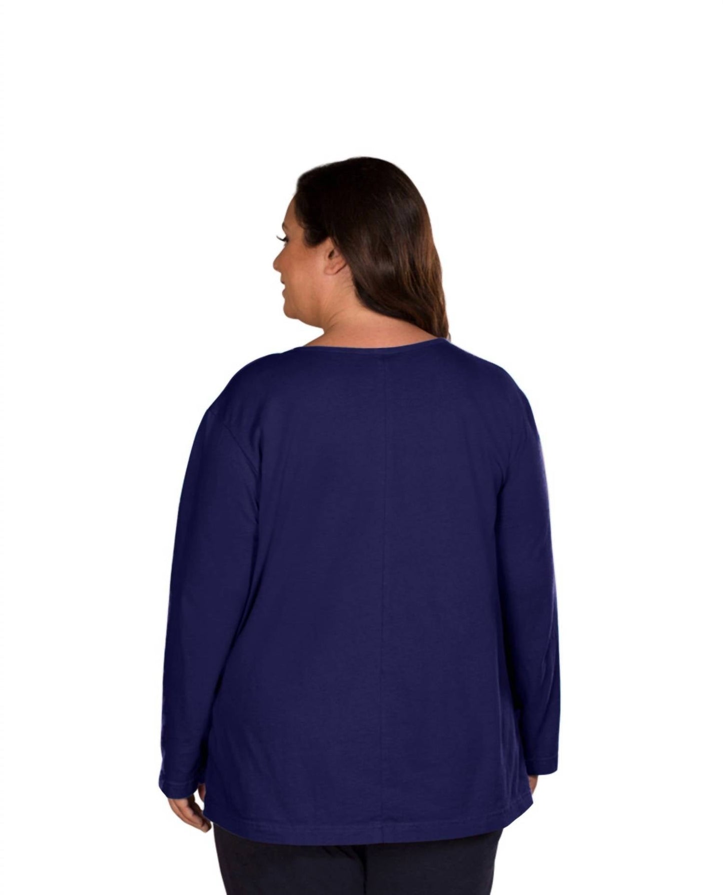 On The Plus Side - Jersey Long Sleeve U-Neck Tee - Plus