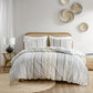 Full/Queen Cotton Printed Duvet Cover Set with Chenille