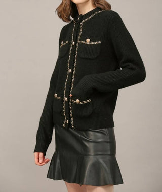 Fate - Chain And Gold Button Cardigan