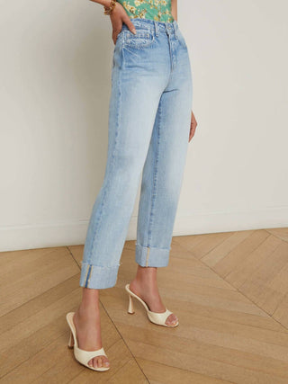 L'Agence - Maribel High Rise Straight Cuff Jeans