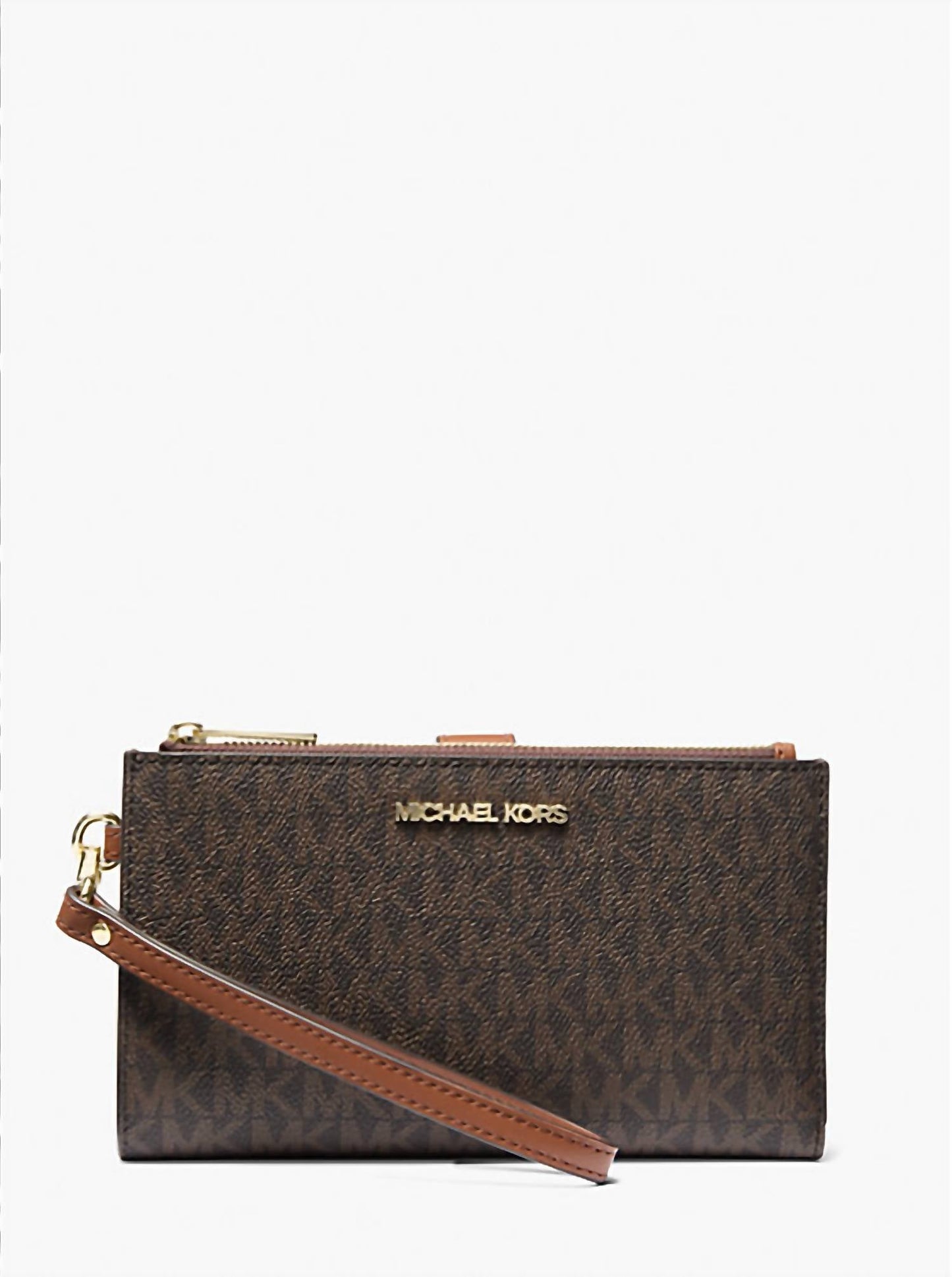 Michael Kors - Jet Set Travel large double zip Signature Logo Smartphone Wallet wristlet