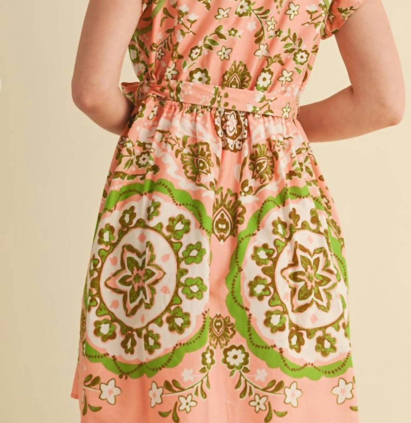 &Merci - Printed Flutter Sleeve Mini Dress