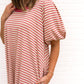 Bibi - Madelyn Striped Bubble Sleeve Dress