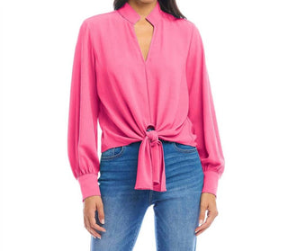 Karen Kane - Long Sleeve Tie-Front Top