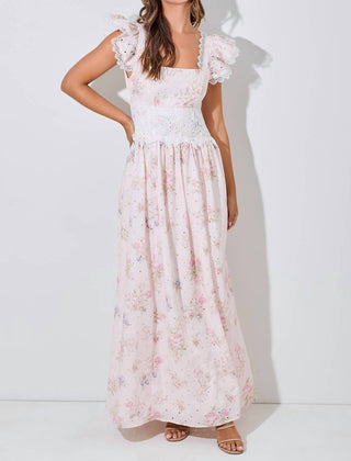 Baevely By Wellmade - Florence Floral Scallop Lace Maxi Dress