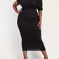 The Curve La - Plus Size Ribbed Knit Off Shoulder Knit Midi Dress